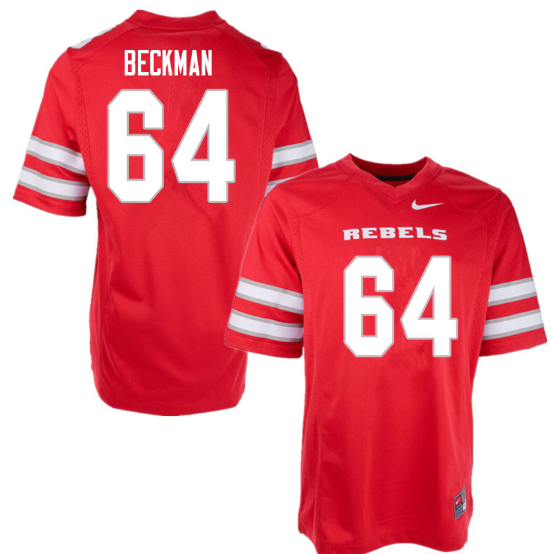 Men #64 Garrett Beckman UNLV Rebels College Football Jerseys Sale-Red - Click Image to Close
